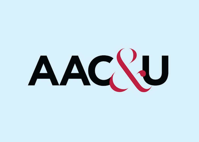 AAC&U text logo on a light blue background