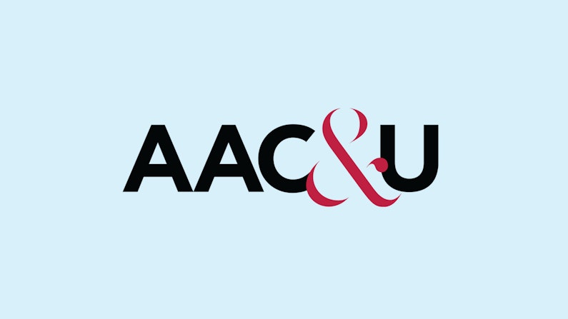 AAC&U text logo on a light blue background